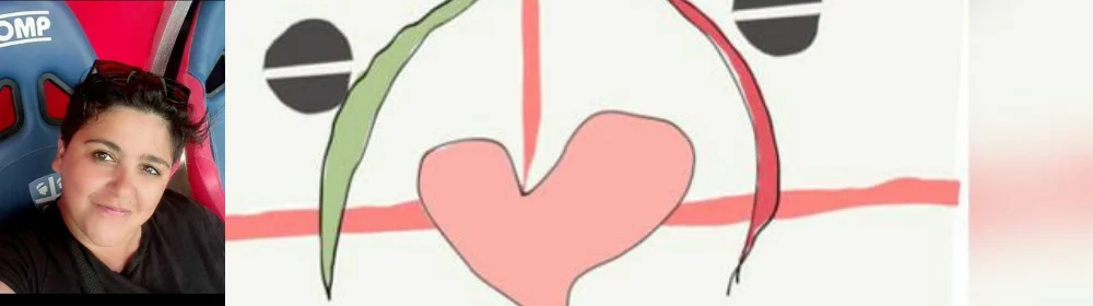 漫画の前に立つ人